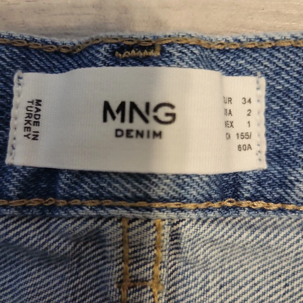 MNG Tie-Dye Bleach Long Bermuda Denim Jean‎ Shorts Womens 2 100% Cotton NEW